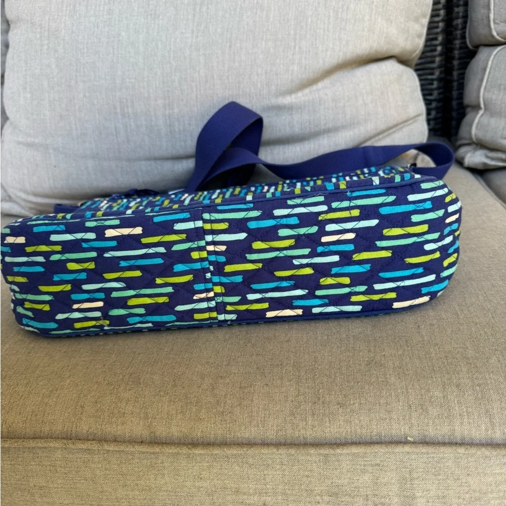 Vera Bradley, Messenger Laptop Bag, Blue & Green Quilted Bag